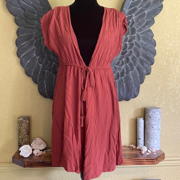 Joe Fresh Sweaters - Joe Fresh Short Sleeve Tunic Length Cardigan With Tie